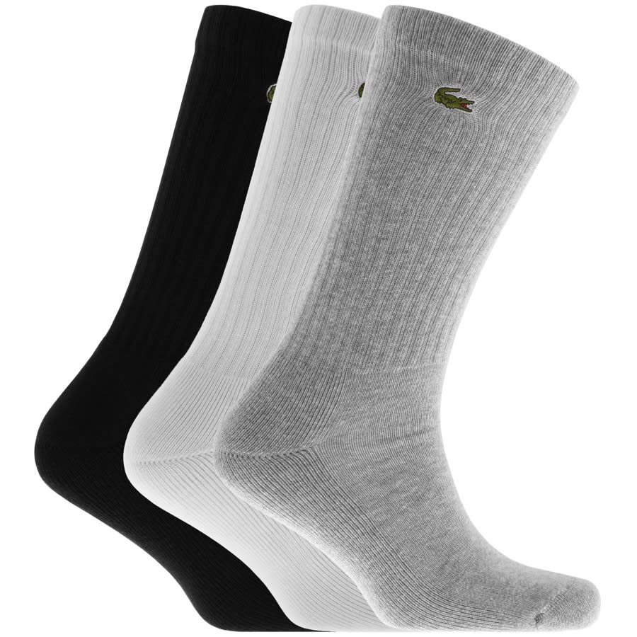 Alternative Image for ProductLacoste Sport Logo Triple Pack Socks Grey1
